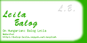 leila balog business card